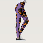 Niedliches Jack O' Lantern Lila Multiprint-Legging Leggings (Rechts)
