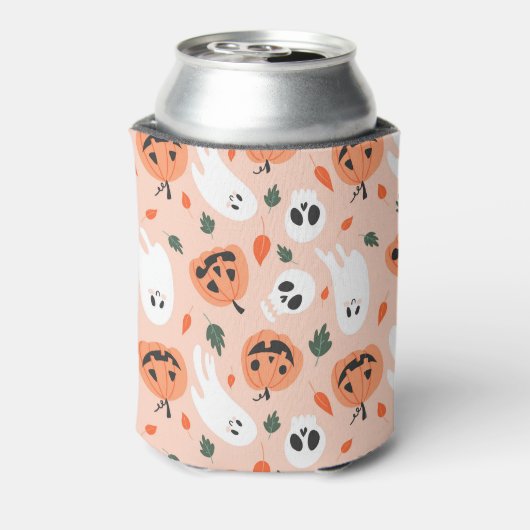 Niedliches Jack-O-Lantern- und Ghost-Muster Dosenkühler (Kanne Rückseite)