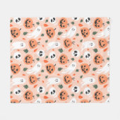 Niedliches Jack-O-Lantern- und Ghost-Muster Fleecedecke (Vorderseite (Horizontal))