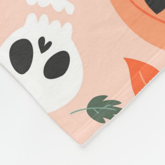 Niedliches Jack-O-Lantern- und Ghost-Muster Fleecedecke (Ecke)