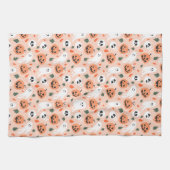 Niedliches Jack-O-Lantern- und Ghost-Muster Geschirrtuch (Horizontal)