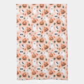 Niedliches Jack-O-Lantern- und Ghost-Muster Geschirrtuch (Vertikal)