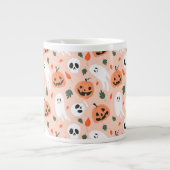 Niedliches Jack-O-Lantern- und Ghost-Muster Jumbo-Tasse (Vorderseite)