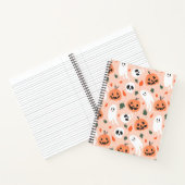Niedliches Jack-O-Lantern- und Ghost-Muster Notizblock (Innenseite)