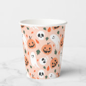 Niedliches Jack-O-Lantern- und Ghost-Muster Pappbecher (Rückseite)