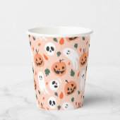 Niedliches Jack-O-Lantern- und Ghost-Muster Pappbecher (Links)