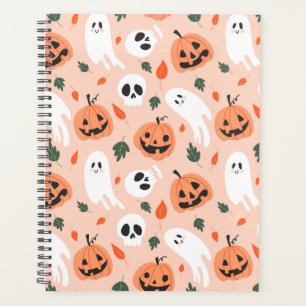 Niedliches Jack-O-Lantern- und Ghost-Muster Planer