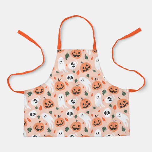 Niedliches Jack-O-Lantern- und Ghost-Muster Schürze (Vorderseite)