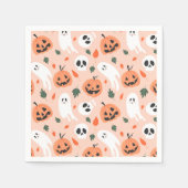 Niedliches Jack-O-Lantern- und Ghost-Muster Serviette (Vorderseite)