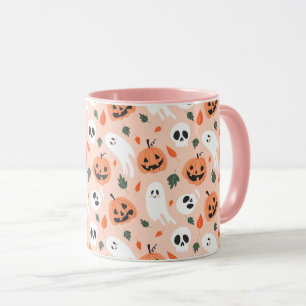 Niedliches Jack-O-Lantern- und Ghost-Muster Tasse