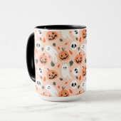 Niedliches Jack-O-Lantern- und Ghost-Muster Tasse (Vorderseite Links)