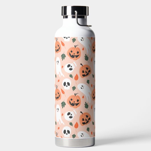 Niedliches Jack-O-Lantern- und Ghost-Muster Trinkflasche (links)