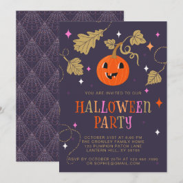 Niedliches Jack-o'-Laterne-Halloween-Party Einladung
