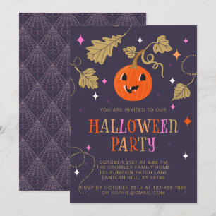 Niedliches Jack-o'-Laterne-Halloween-Party Einladung