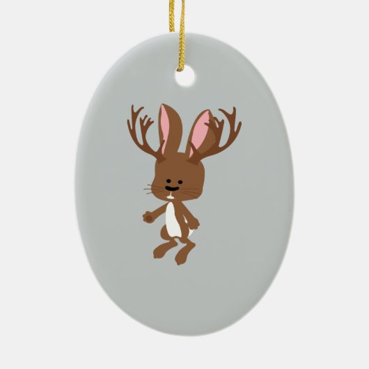 Niedliches Jackalope Keramikornament (Hinten)