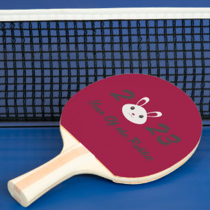 Niedliches Jahr 2023 Kaninchen Tischtennis Schläger