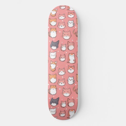 Niedliches japanisches Anime Cats Musterskateboard Skateboard (Vorderseite)
