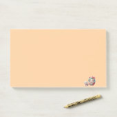 Niedliches japanisches Daruma-Logo mit Welpe-Liebe Post-it Klebezettel (Auf Schreibtisch)