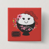Niedliches japanisches Essen Button (Vorderseite)
