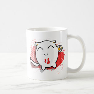 niedliches japanisches glückliches kaffeetasse