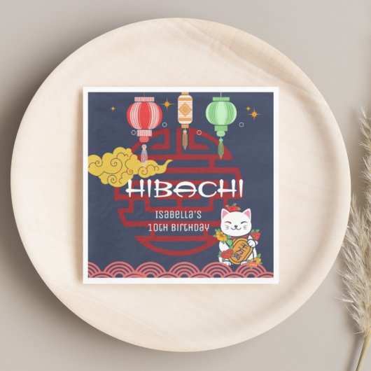 Niedliches japanisches Hibachi Dinner Geburtstagsp Serviette