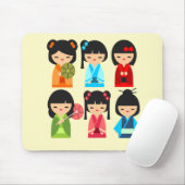 Niedliches japanisches Kokeshi-Puppsmuster Mousepad (Mit Mouse)