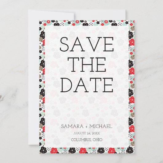 Niedliches japanisches Muster Save the Date (Vorderseite)
