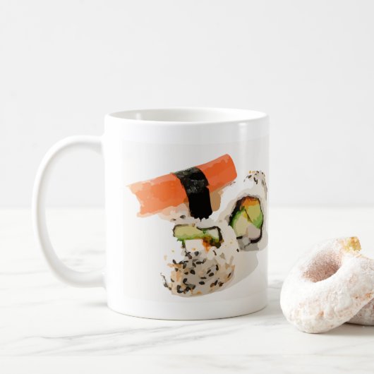 Niedliches japanisches Sushi Kaffeetasse (Mit Donut)