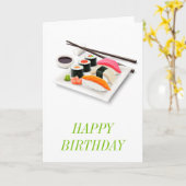 Niedliches japanisches Sushi Karte (Gelbe Blume)