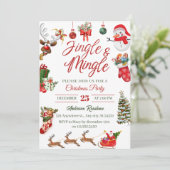 Niedliches Jingle & Mingle Party Einladung (Stehend Vorderseite)