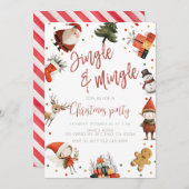 Niedliches Jingle & Mingle Party Einladung (Vorne/Hinten)