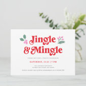 Niedliches Jingle & Mingle Retro Party Einladung (Stehend Vorderseite)
