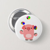 Niedliches Juggling Cartoon Pig Button Abzeichen (Vorne & Hinten)