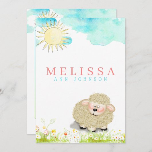 Niedliches Junge oder Mädchen Ankündigung (Vorne/Hinten)