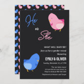 Niedliches Junge oder Mädchen Geschlecht offenbare Einladung (Vorne/Hinten)