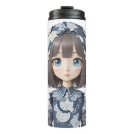 niedliches junges Mädchen - Animes Thermosbecher