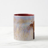 Niedliches junges rotes Kuh-Vieh mit Horn-Western Tasse (Zentrum)