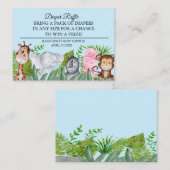 Niedliches Jungle Animals Kinderduschmaschine Wind Begleitkarte (Vorne/Hinten)