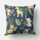 Niedliches Jungle Animals Safari Grüne Junge Kinde Kissen (Rückseite)