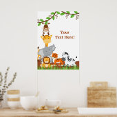 Niedliches Jungle Baby Animals Poster (Küche)