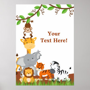 Niedliches Jungle Baby Animals Poster
