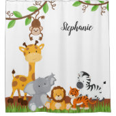 Niedliches Jungle-Baby-Tier {pflücke deine Farbe} Duschvorhang (Vorderseite)