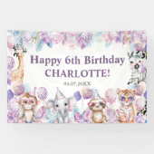 Niedliches Jungle Party Tiere Safari Geburtstag Hi Banner (Horizontal)