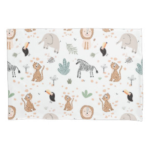 Niedliches Jungle-Regenwald-Muster Kissenbezug