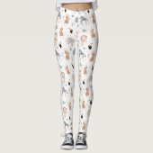 Niedliches Jungle-Regenwald-Muster Leggings (Vorderseite)