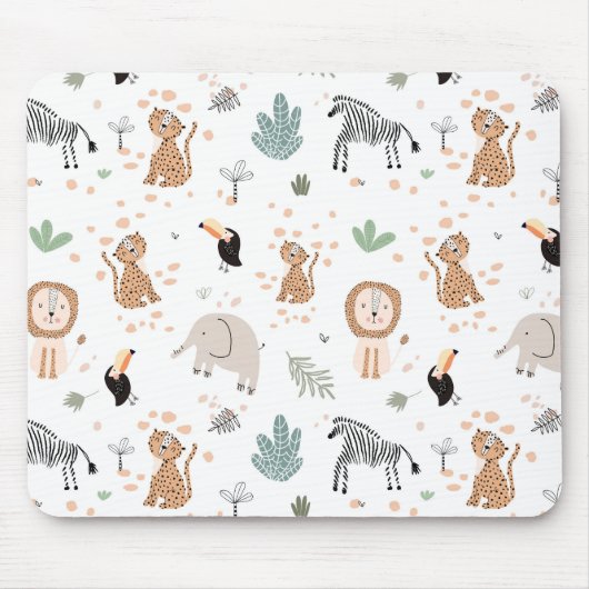 Niedliches Jungle-Regenwald-Muster Mousepad (Vorne)