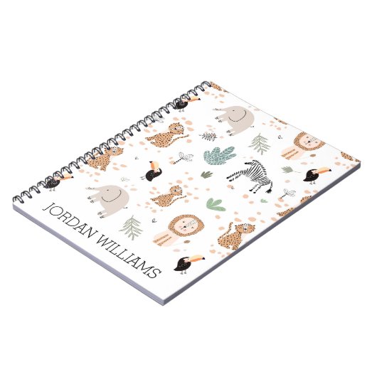 Niedliches Jungle-Regenwald-Muster Notizblock (Linke Seite)