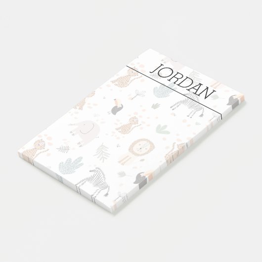 Niedliches Jungle-Regenwald-Muster Post-it Klebezettel (angewinkelt)