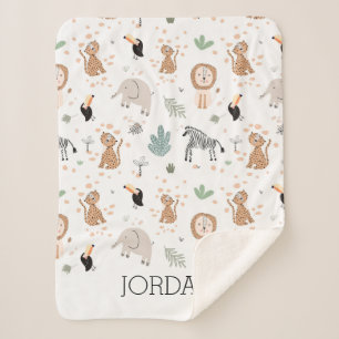 Niedliches Jungle-Regenwald-Muster Sherpadecke