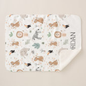 Niedliches Jungle-Regenwald-Muster Sherpadecke (Vorderseite (Horizontal))